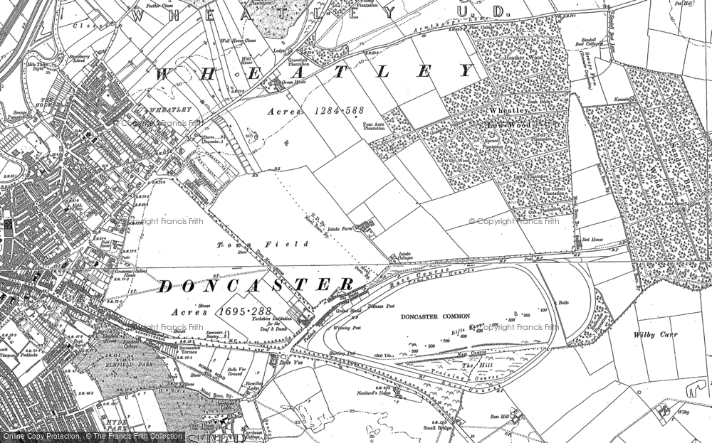 Old Map of Historic Map covering Wheatley Park in 1890