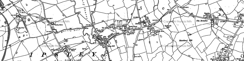 Old map of Ipsley in 1886