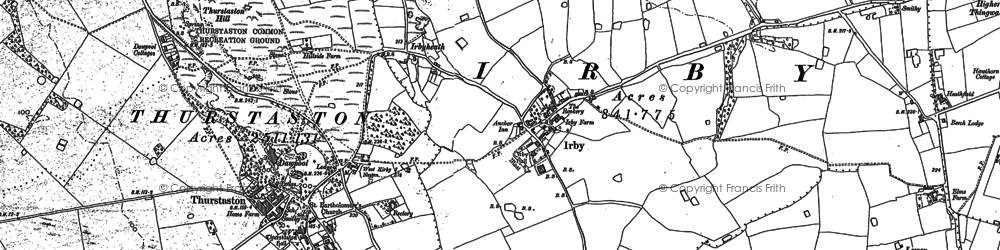 Old map of Irby in 1898