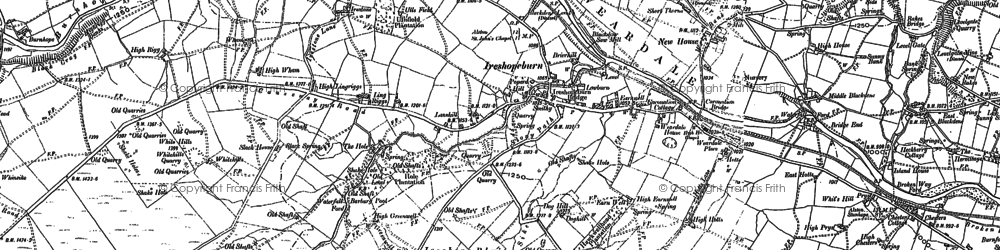 Old map of Ireshopeburn in 1896