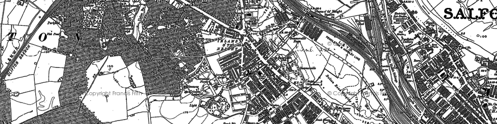 Old map of Brindle Heath in 1889