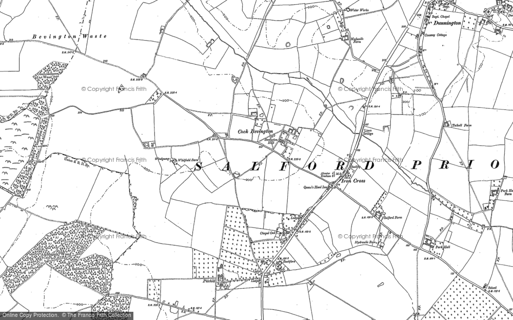 Old Map of Historic Map covering Cock Bevington in 1885