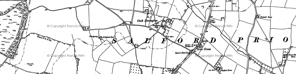 Old map of Cock Bevington in 1885