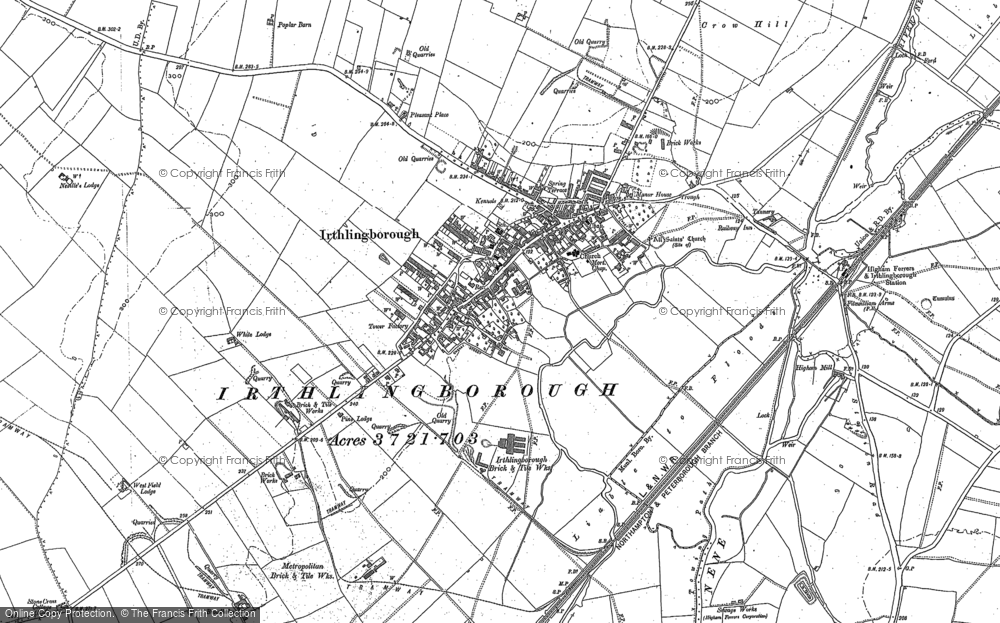 Old Map of Historic Map covering Broadholme in 1884