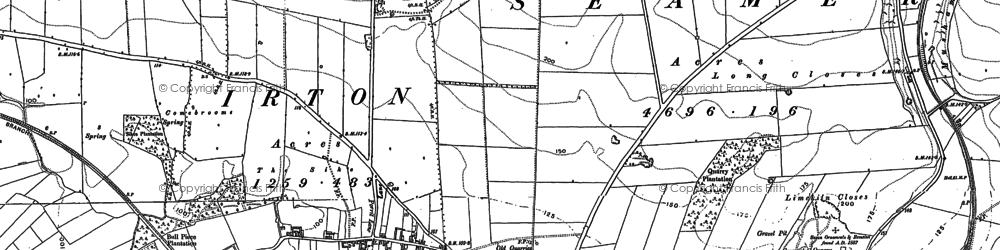 Old map of Bull Piece Plantn in 1889