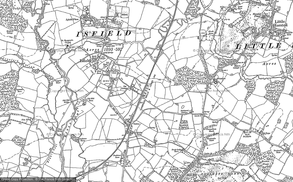 Old Map of Historic Map covering Anchor Inn in 1898
