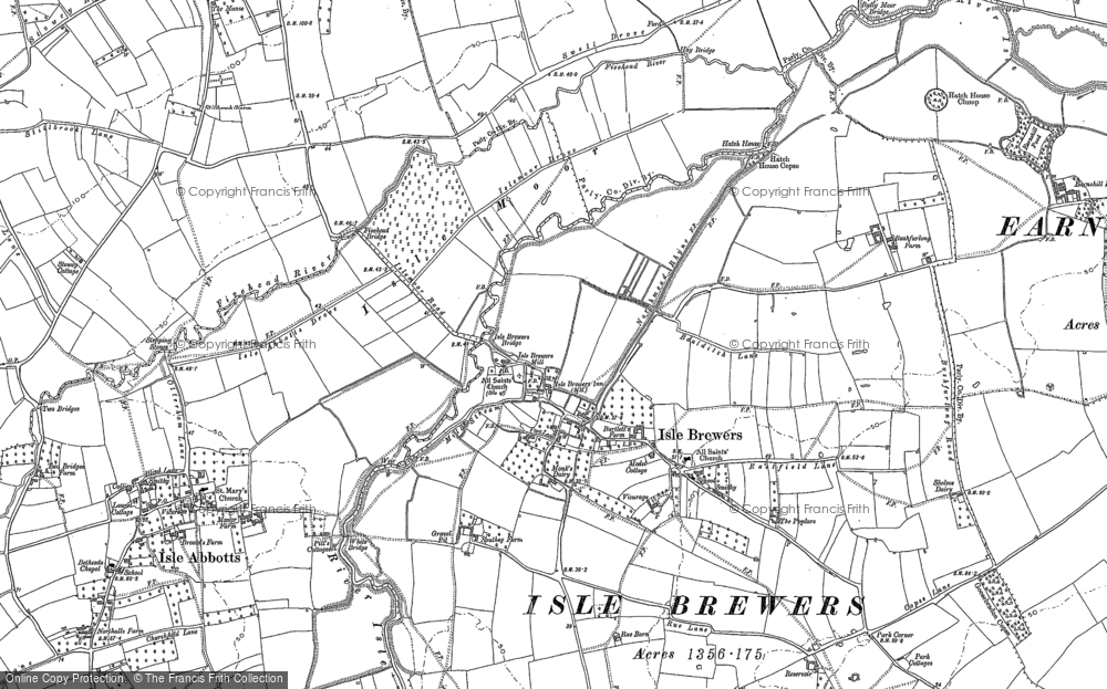 Old Map of Isle Brewers, 1886 in 1886