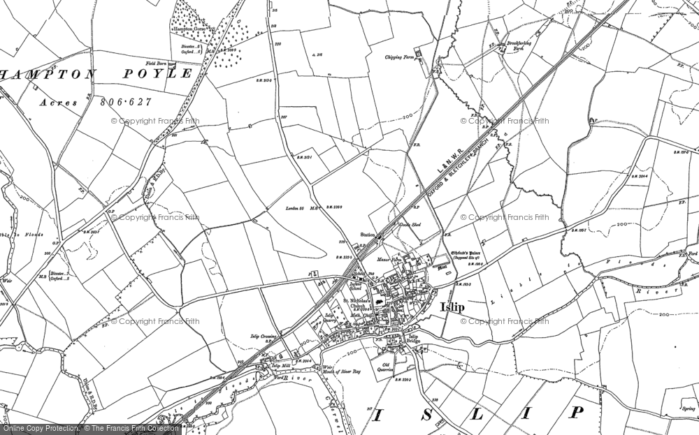 Old Map of Islip, 1898 in 1898