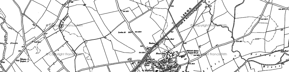 Old map of Islip in 1898