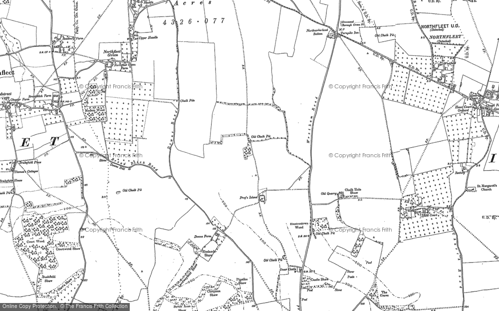 Old Map of Istead Rise, 1895 in 1895