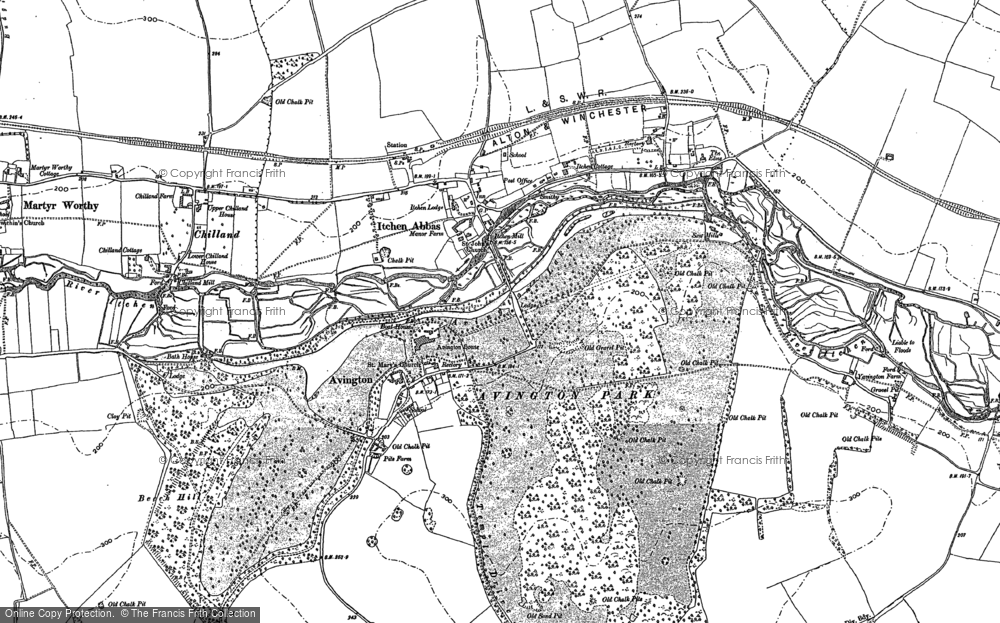 Old Map of Itchen Abbas, 1895 in 1895