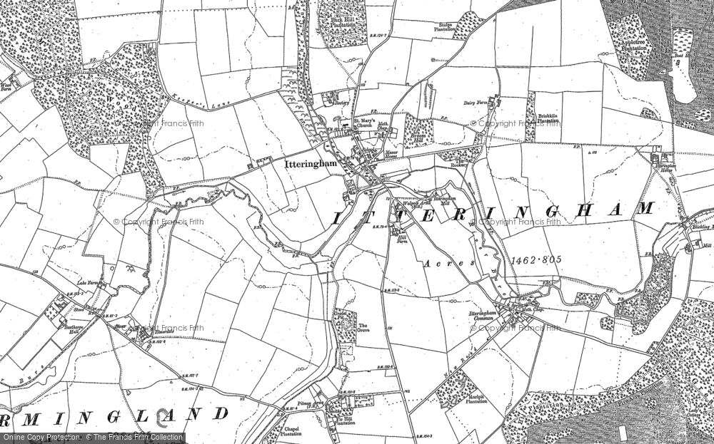 Old Map of Itteringham, 1885 - 1905 in 1885