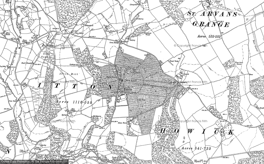 Old Map of Historic Map covering Glyn in 1900