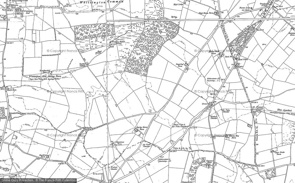 Old Map of Historic Map covering Bunker's Hill Wood in 1882