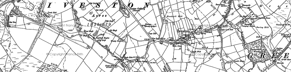 Old map of Iveston in 1895