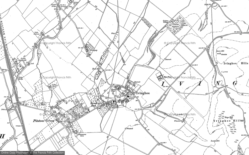 Old Map of Historic Map covering Pitstone Green in 1898