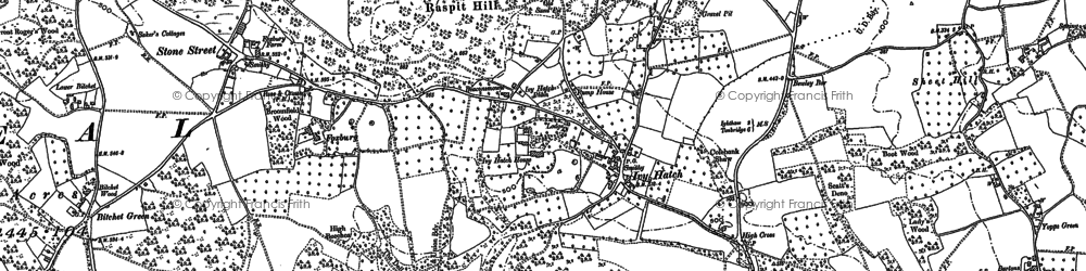 Old map of Broadhoath Wood in 1869