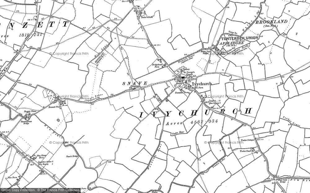 Old Map of Ivychurch, 1906 in 1906