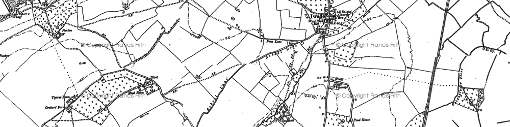 Old map of Iwade in 1896