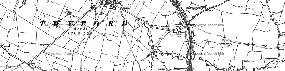 Old map of John O'Gaunt in 1884