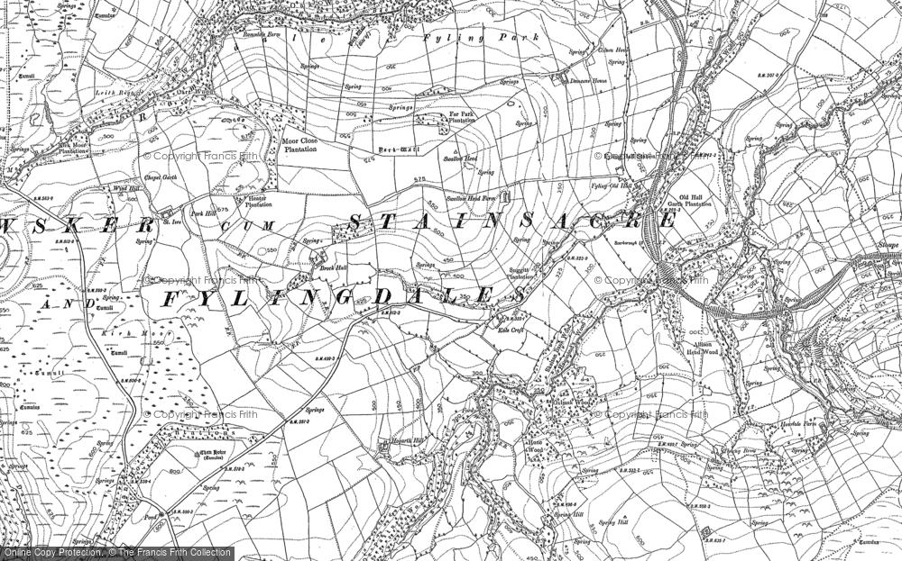 Old Map of Historic Map covering Blea Hill Howe in 1891