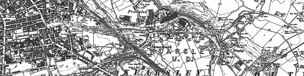 Old map of Kearsley in 1891