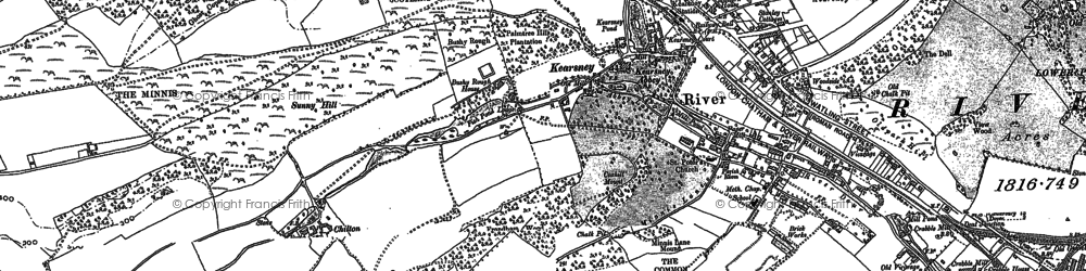 Old map of Kearsney in 1896