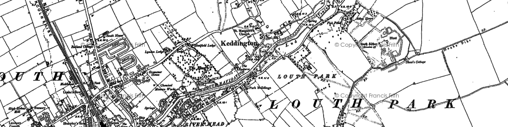 Old map of Keddington in 1886