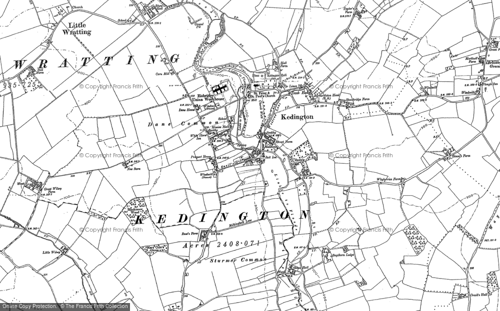 Old Map of Historic Map covering Calford Green in 1884