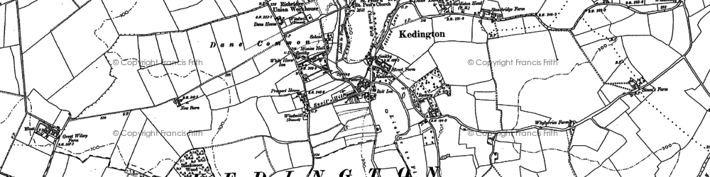 Old map of Kedington in 1884