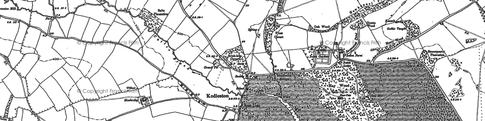 Old map of Kedleston in 1880
