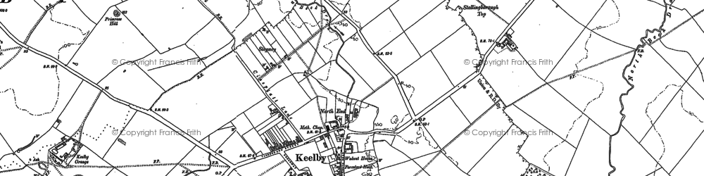Old map of Keelby in 1886