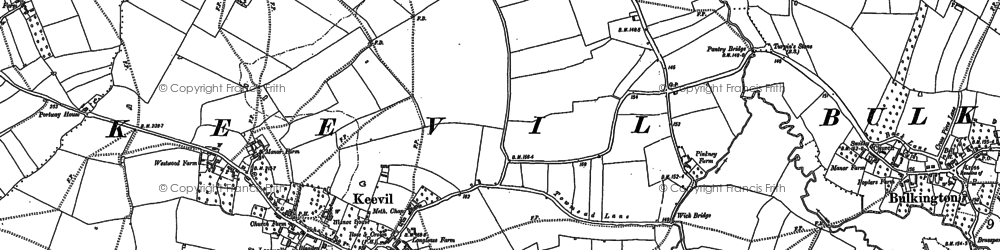 Old map of Keevil in 1899