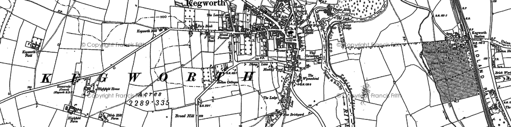 Old map of Kegworth in 1899
