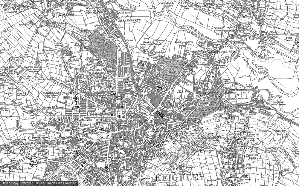 Old Map of Keighley, 1889 in 1889