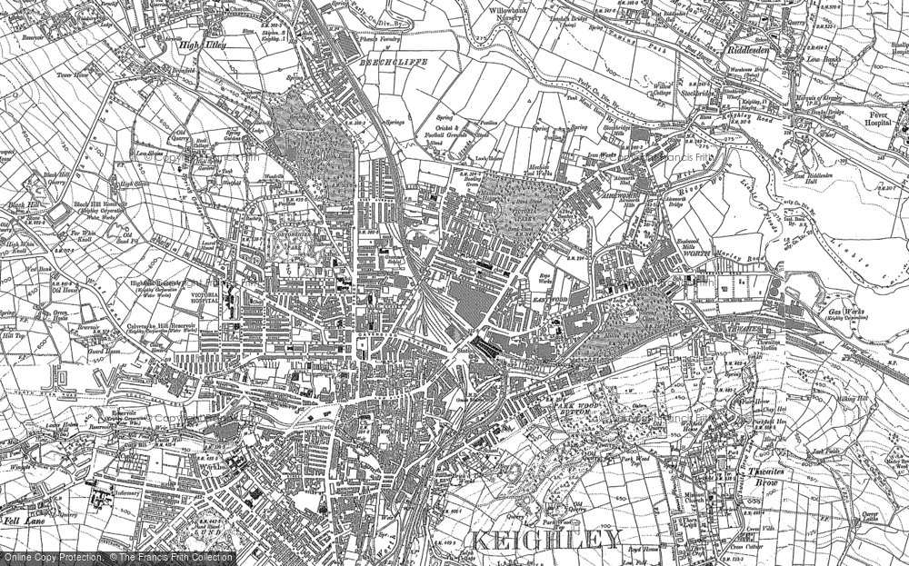 Map Of Keighley And Surrounding Area Map Of Keighley, 1889 - Francis Frith