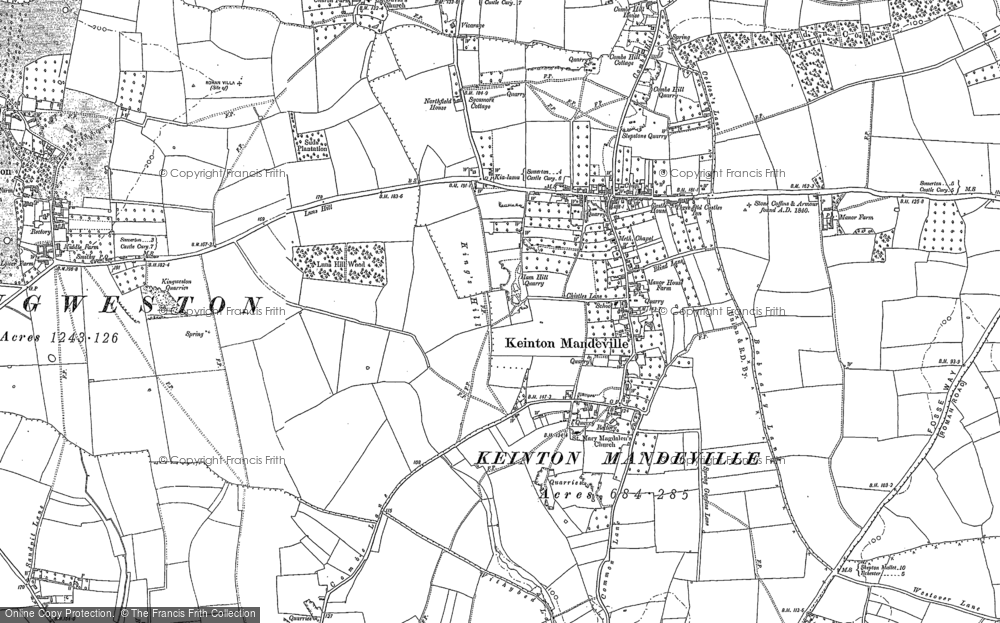 Old Map of Keinton Mandeville, 1885 in 1885