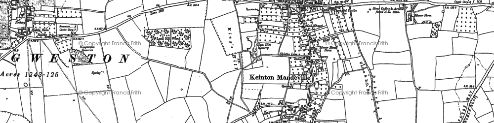 Old map of Keinton Mandeville in 1885