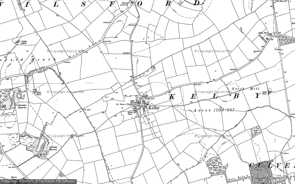 Old Map of Historic Map covering Wilsford Heath in 1887