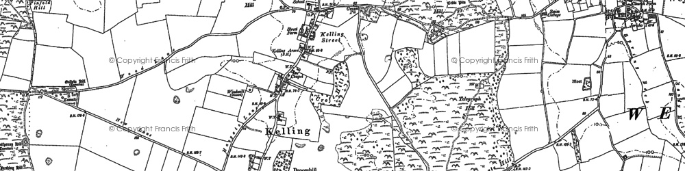 Old map of Kelling in 1901