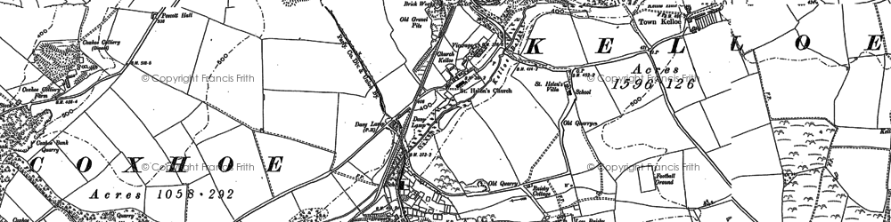 Old map of Coxhoe East Ho in 1896