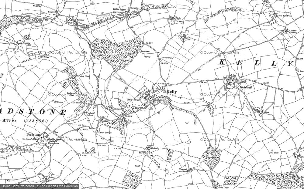 Old Map of Historic Map covering Meadwell in 1882