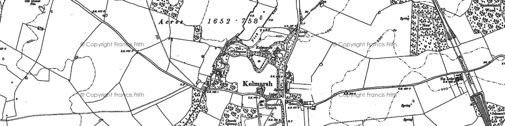 Old map of Kelmarsh in 1884