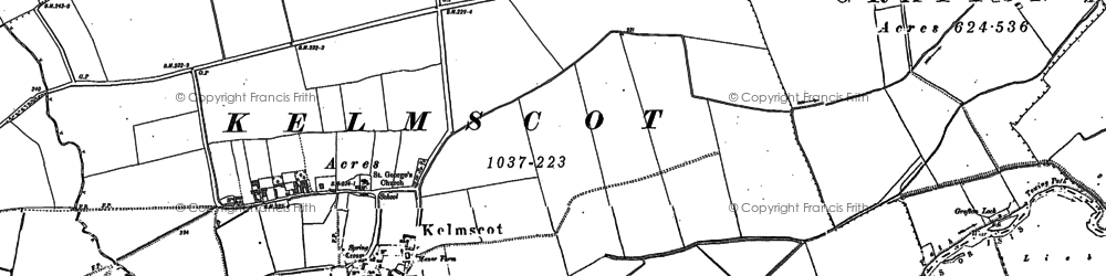 Old map of Kelmscott in 1896