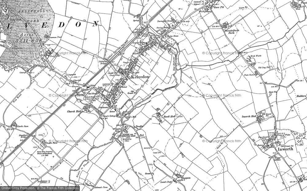 Old Map of Historic Map covering Highfields in 1895