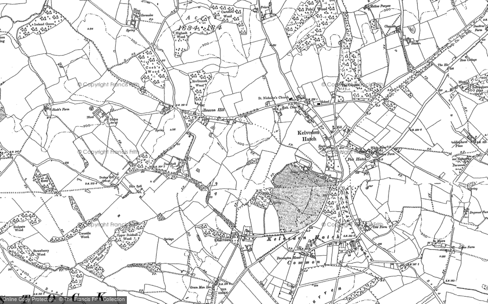 Old Map of Historic Map covering Bois Hall in 1895