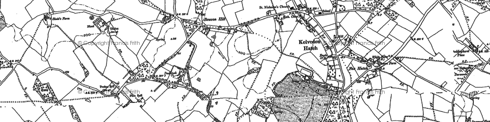 Old map of Kelvedon Hatch in 1895