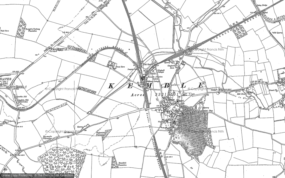 Old Map of Kemble, 1901 - 1920 in 1901