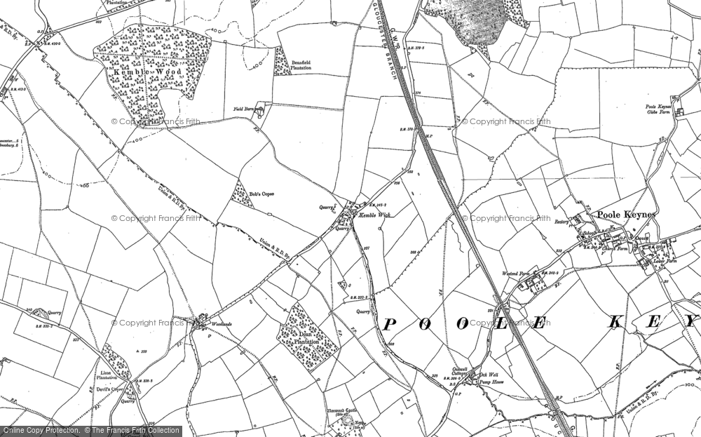 Old Map of Kemble Wick, 1898 - 1920 in 1898