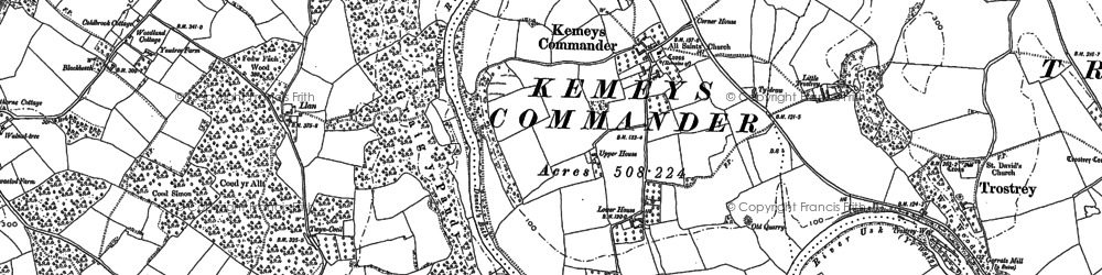 Old map of Kemeys Commander in 1899
